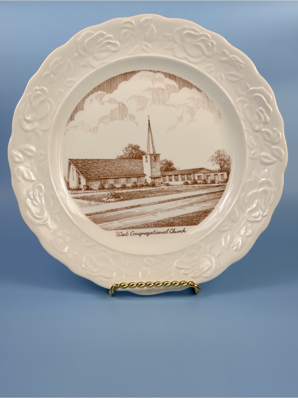 Vintage 1961 West Congregational Church Peabody MA Commemorative Plate